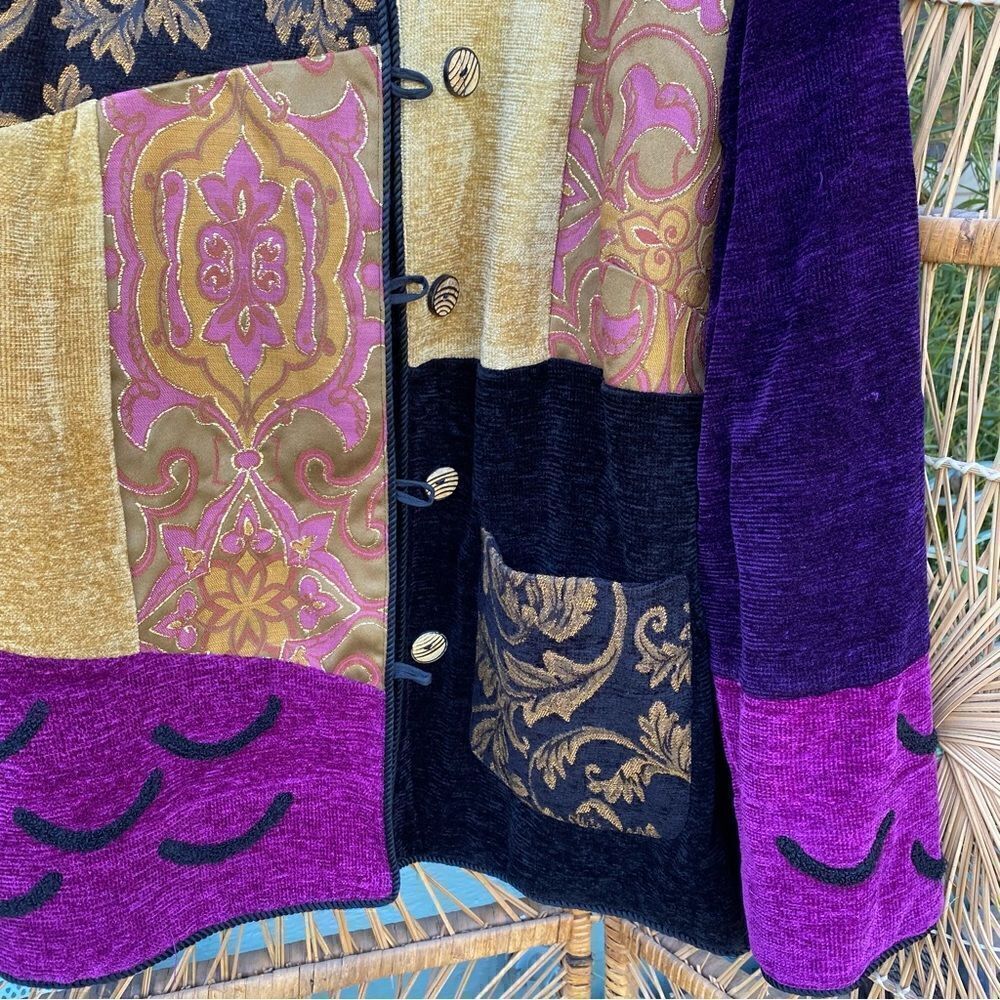 ✨ Soft & comfy size 1X VELVET & BROCADE jacket - Picture 6 of 7